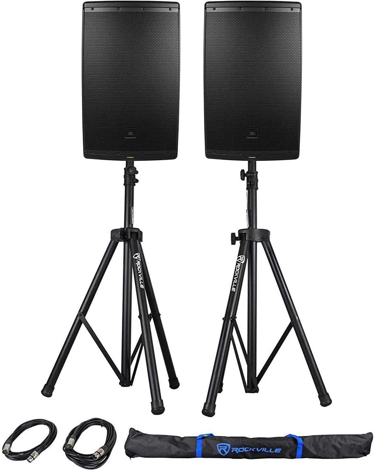 JBL razglas (zvučnici sa gravity stalcima i  prijenosnim torbama, kablovima) - 15